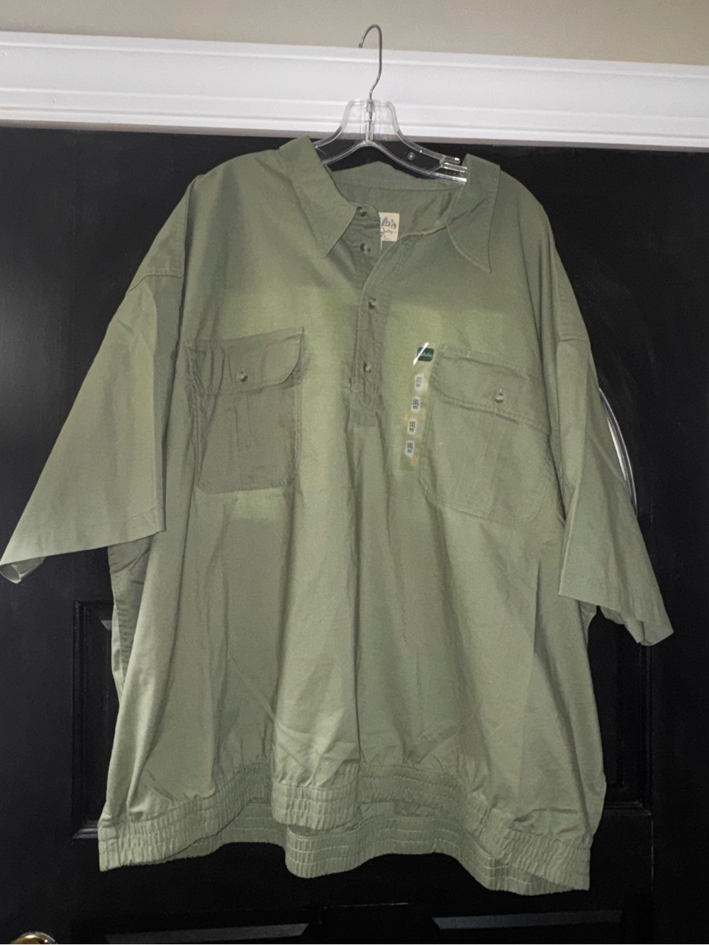Cabelas Relaxed Fit Olive Green Short-Sleeve Button-Down Shirt